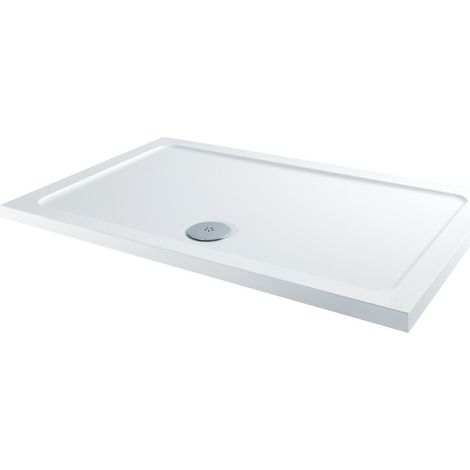 Hudson Reed – Receveur de douche rectangulaire 100x70cm – En résine polyuréthane – Ultra-plat 4,5cm – Compatible bonde 90mm haut débit