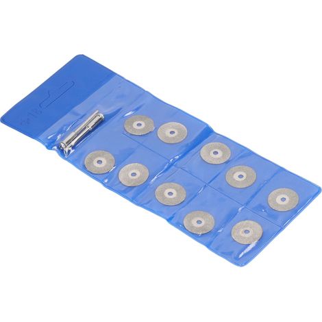 Lot de 10 disques diamant fins 18mm avec tige, meules rondes de ponçage pour bois, métal, pierre (1/5)