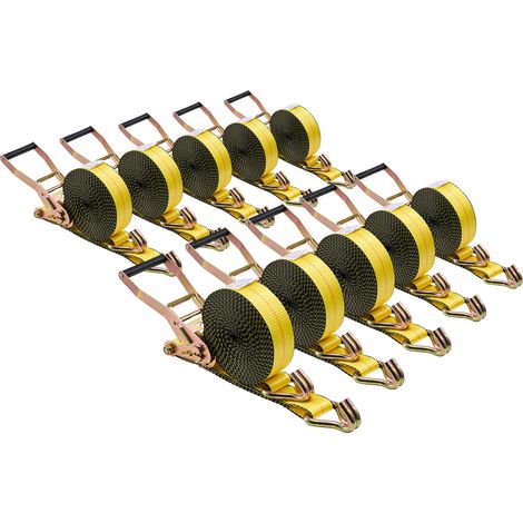 Mophorn Spanngurte 50,8 x 9144 mm, strapazierfähige Zurrgurte mit Doppel-J-Haken, Bruchlast von 4536 kg, Ratschenmechanismus für Transport, Anhänger, Motorräder, Kajaks, Autodächer, 10er-Set