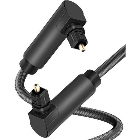 Câble audio optique à angle droit (90°) pour câble Toslink, câble à fibre optique numérique pour barre de son, TV et home cinéma. (1/5)