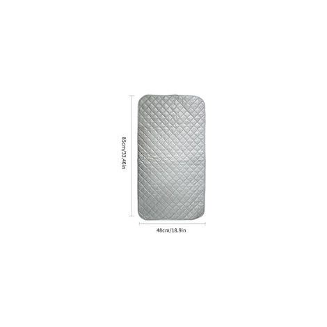 Nappe de Repassage Isolante Couverture de Repassage à la Vapeur Coton Tapis De Repassage Sur table Portable pour Lave-linge Sèche-linge Voyager la Maison Argent 48  85 cm