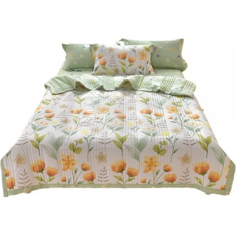 Couvre-lits légers pour lit Queen, couverture d'été douce en microfibre légère, couvre-lit à motif floral moderne pour toutes les saisons 150x200 (1/5)