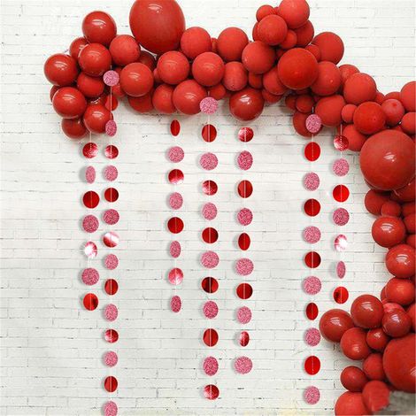 Guirlande De Fleurs En Papier - Étoiles Rouges Et Vertes - 400 cm - Décoration Suspendue Pour Fête De Noël - 58 Pièces (1/5)