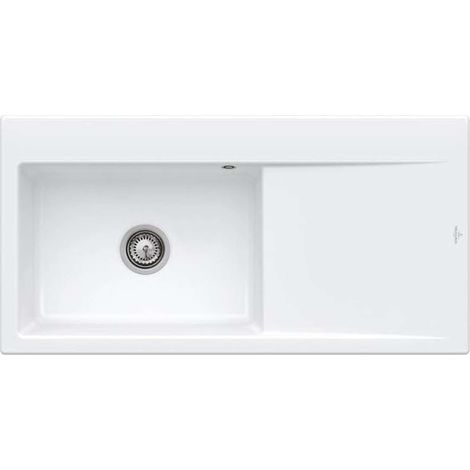 Villeroy & Boch Subway Style 60 - Lavello in ceramica 100x51 cm, CeramicPlus, Stone White 336201RW (1/3)