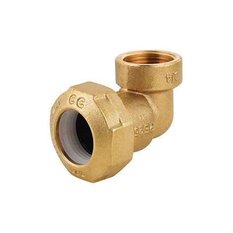 Gomito femmina in ottone per tubo pe  3/4" X 25CAVAL