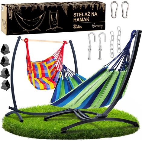Hamaca con armazón, jardín, soporte para dos personas, mecedora brasileña (1/5)