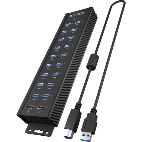 ICY BOX 61076 Hub USB 20 ports USB-A USB 3.0 5 GBit/s noir USB Hub (1/4)