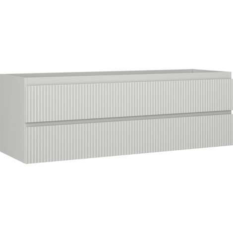 Mexen Rivel meuble de salle de bains sous vasque 140 cm, 2 tiroirs, rainuré, gris mat - 91A20-14047-2-BFF62 (1/3)