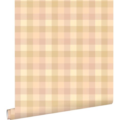 papier peint à carreaux rose et beige  - ESTAhome