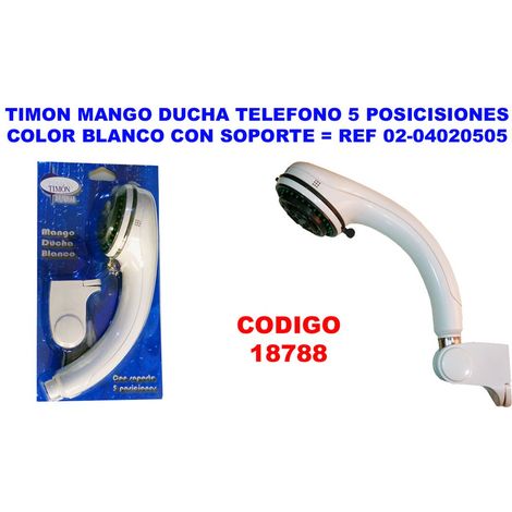 Pluvia Doccia Maniglia Telefono 5 Posizioni Bianca con Supporto