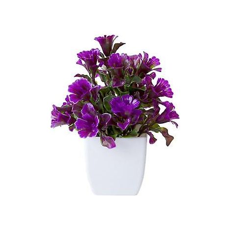 Plante artificielle en pot, lilas artificiel, bonsaï, réaliste et coloré, pour la décoration intérieure.violet foncé (1/5)