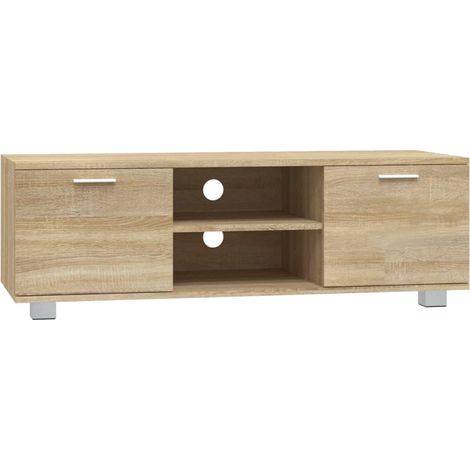 Mobile TV multimediale scaffale per televisione televisore buffet sala da pranzo soggiorno camera da letto rovere Sonoma 120 x 40,5 x 35 cm derivati del legno marrone 020027468