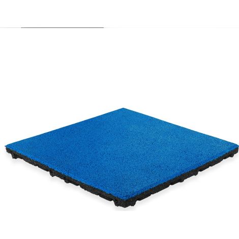 Baldosa de caucho EPDM capa superior - 50x50 cm - 45 mm - Azul claro