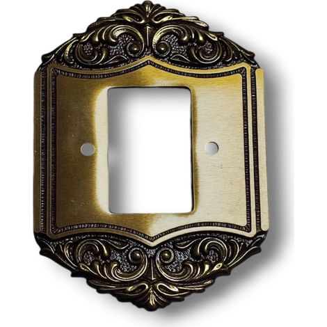 Placca in ottone Bticino Piuma Regina 2 Posti per interruttore Vintage