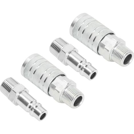 raccords rapides pour tuyau d'air comprimé, filetage NPT 1/2" mâle/femelle, débit élevé 300 PSI (1/5)