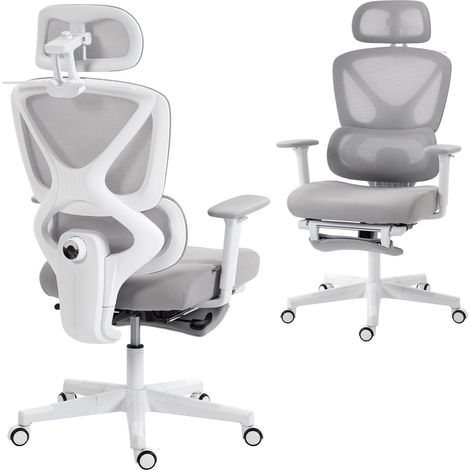Ergonomic Office Chair, Adjustable Mesh Back, 71 x 70 x 125 cm, Grey (1/5)