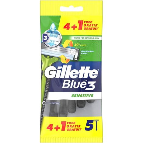RASOIO GILLETTE BLUE 3 SENSITIVE IN CONFEZIONE DA 4 LAMETTE +1 (1/2)