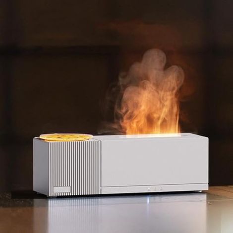 Diffuseur Huiles Essentielles Flamme, 150ML Humidificateur avec Projection Vagues Océaniques 7 Types de Lampes LED avec Télécommande Minuterie 2/4/6 Heures pour Maison Bureau (1/5)