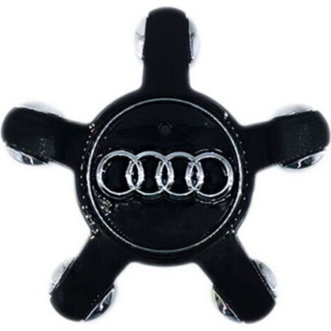 4 Pièces Auto Cache Moyeux Capuchons De Centre pour Audi A3 A4L A5 A6L A8L Q3 Q5, Centre de Jante Capuchons Cache de Roue Centrale Accessoires de Voiture,135mm,noir