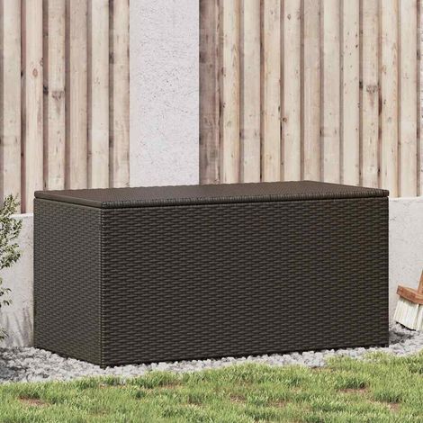 Boîte de rangement de jardin-Coffre de rangement-Stockage Rangement résine tressée 100x50x50 cm marron 580460 (1/5)