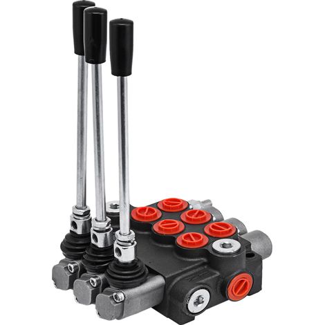 VEVOR Valve de Controle Directionnelle Hydraulique 11 gpm 1 Bobine, Soupape de Decharge Hydraulique Cylindre a Double Effet, Valve Directionnelle Hydraulique Plusieurs Moyens de Controle, Tracteurs