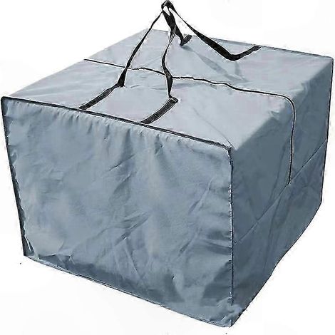 Housse de rangement imperméable pour coussins extérieurs, forme rectangulaire, 81x81x61 cm, avec fermeture éclair et poignées de transport, protection contre l'humidité, sac de stockage pour mobilier (1/4)