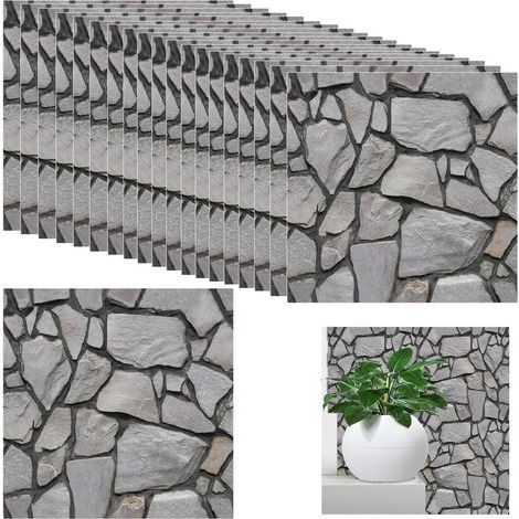 20er-Pack 3D-Ziegelstein-Wandtapete zum Selbstkleben, 30 x 30 cm Steinwandaufkleber, selbstklebende PVC-Wandfliesen, 3D-Wandpaneele, dekorative Wandverkleidung