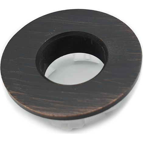 Coperchio di troppo pieno per lavabo in ottone, nero spazzolato (1/3)