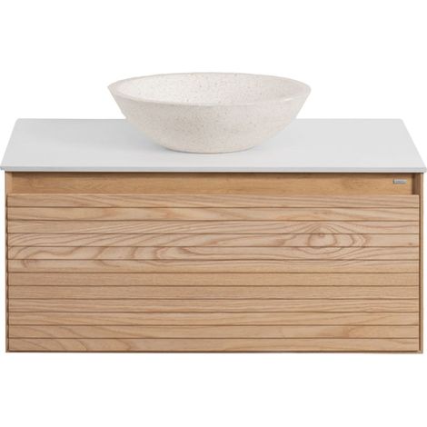 Ensemble de meuble de salle de bain suspendu 80x50 cm en bois de frêne Tedrik SKLUM (1/5)