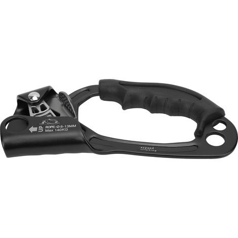 Steigklemme für Kletterarbeiten, Felsabseilen, Rechtshänder, Baumpflegeausrüstung, Seilklemme für Höhenarbeiten, Ingenieurwesen, Höhlenforschung, Schwarz (1/5)