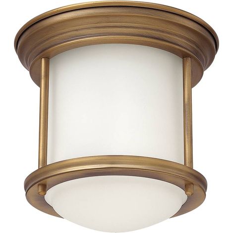 Deckenlampe Badezimmerlampe Deckenleuchte IP44 Gebürstete Bronze Stahl Opal Glas (1/4)