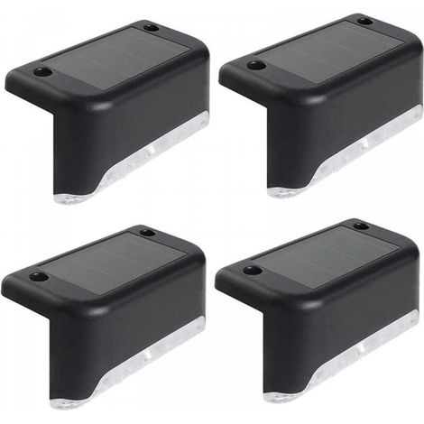 Lot de 4 Lampes Solaires, Eclairage à LED Lampe Solaire Exterieur, Lumières Solaires Exterieure Jardin Lumière blanche Étanche Décoration pour Escalier Pont Marches Clôture Cour Terrasse Chemin [Class (1/5)