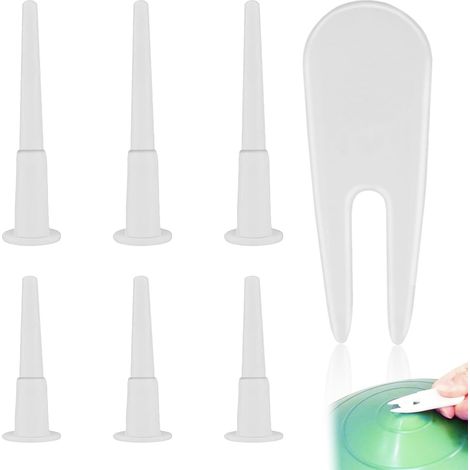 6 Pcs Bouchon d'air Yoga, Kit de Remplacement de Bouchon de Ballon d'exercice pour Yoga, Yoga Air Bouchon, Tige de Prise de Rechange, avec 1 Outil Amovible (1/5)