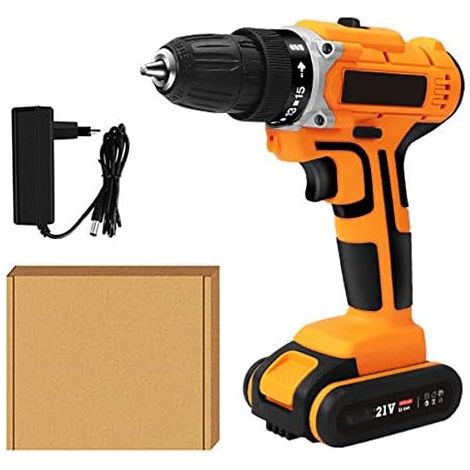 21v tournevis sans fil perceuse électrique batterie au lithium rechargeable perceuse électrique domestique portable étanche (1/5)