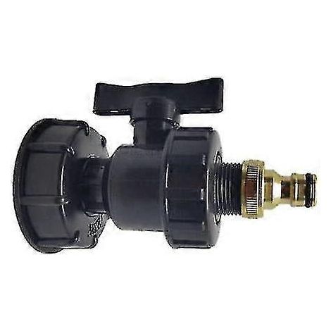 Adaptateur IBC, raccords pour réservoir IBC S60x6 - Sortie de tuyau cannelée (S60 x 6 + vanne + raccord 3/4")
