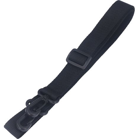 Sangle d'épaule réglable en nylon noir avec clips plastique pour poches de cathéter urinaire (1/5)