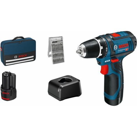 Bosch Akku-Bohrschrauber GSR 12V-15 2x 2,0 Ah Akku + Lader inkl. Bit-Set 25 (1/5)