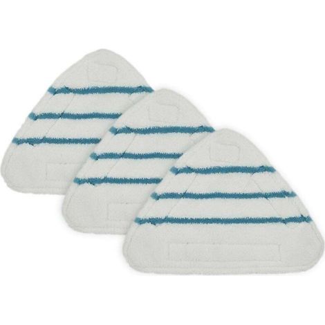 Lot de 3 lingettes de rechange triangulaires lavables en microfibre pour balai vapeur. (1/5)