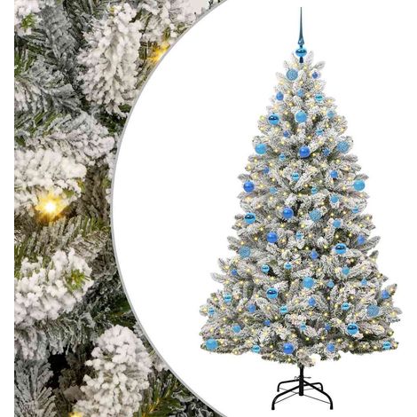 Sapin de Noël,Arbre de Noël artificiel Vert et blanc 180 cm PVC et métal CFW39473 (1/5)