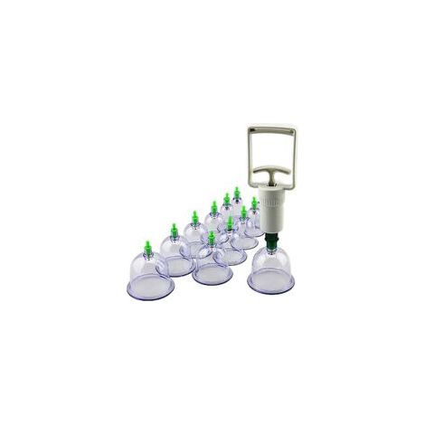 Juego de ventosas profesional chino para masaje de puntos de acupuntura, 12 ventosas - Crezuo (1/5)