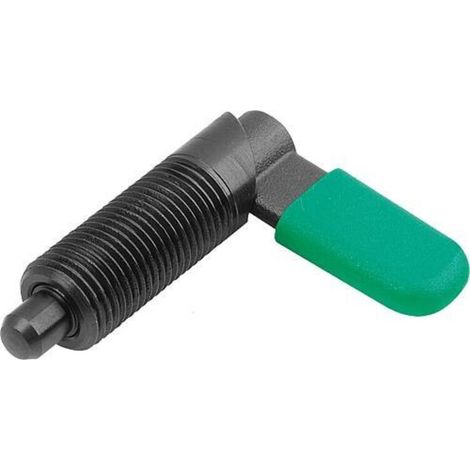KIPP Sperrriegel M10x1 Ø6mm brüniert mit Gewindehülse Kunststoffkappe (1/3)