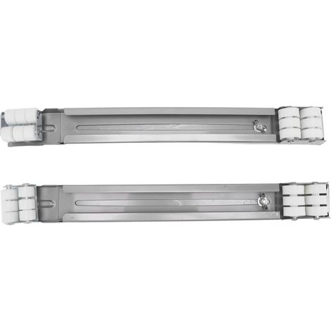 Support universel à roulettes pour électroménager, capacité 300 kg, base extensible multidirectionnelle, pour frigo, lave-linge, climatiseur, sèche-linge, lave-vaisselle (lot de 2, argenté). (1/5)