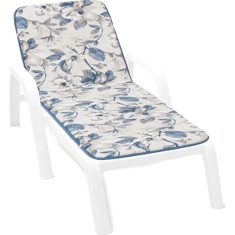 Cuscino Sdraio Écru Fiori Shabby Chic Morbido Materassino Lettino Pieghevole Giardino Prendisole