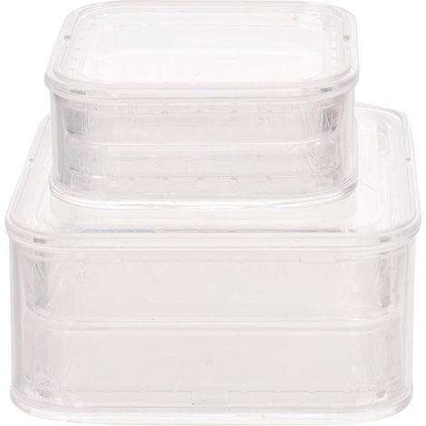 Boîte à Bijoux Transparente en Plastique 2pcs Film Élastique pour Perles et Colliers, Design Scellé Pratique et Facile à Transporter pour Voyage (1/5)