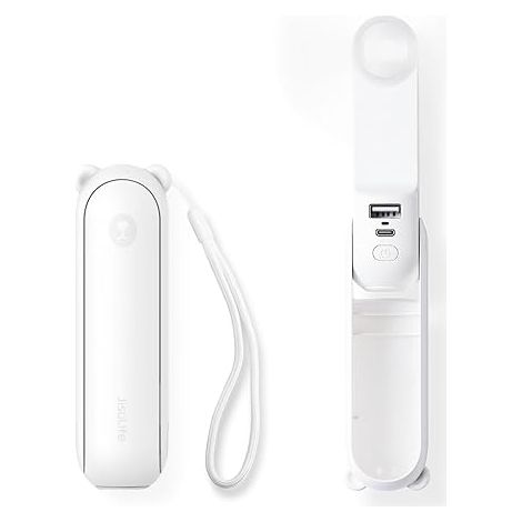 Mini-ventilateur portable 3-en-1 rechargeable USB : ventilateur, power bank et lampe de poche – 19 h d’autonomie, idéal voyage, croisière, concert, maquillage (1/5)