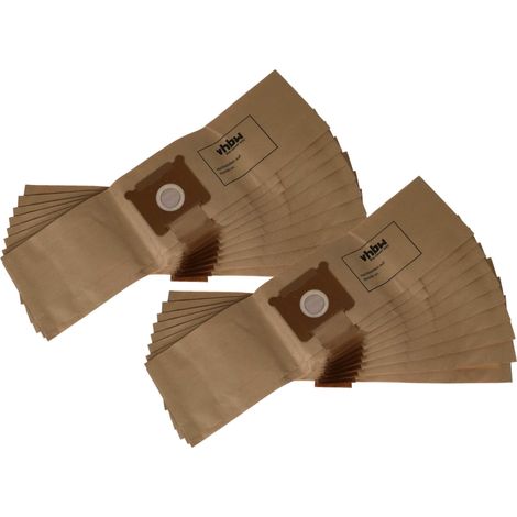 vhbw 20x Sacs compatible avec Fakir S 22, S 120, S20, S 100, S 20 L aspirateur - papier, 26cm x 20cm couleur sable