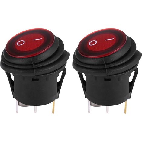 2pcs lumière LED rouge 12V / 24V universel 20A 3Pin voiture auto bateau rond interrupteur à bascule marche-arrêt (1/5)