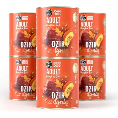 John Dog Nassfutter Kürbis Wildschwein mit Kürbis 6x800 g