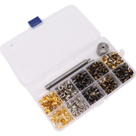 Kit Œillets 4,5mm Couleurs Variées Cuivre Pose Facile Coffret avec Emporte-pièce pour Chaussures Sacs Vêtements (1/5)