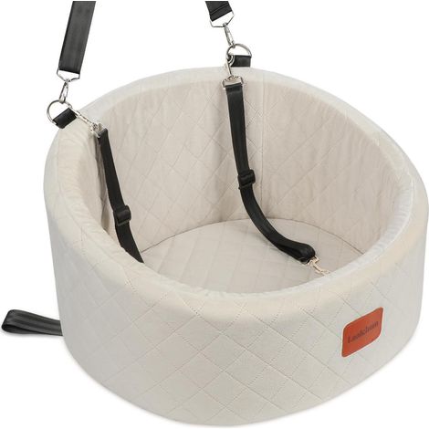 Hunde-Autositz mit Sicherheitsleine, waschbar, rutschfest, Beige, Klein (1/5)